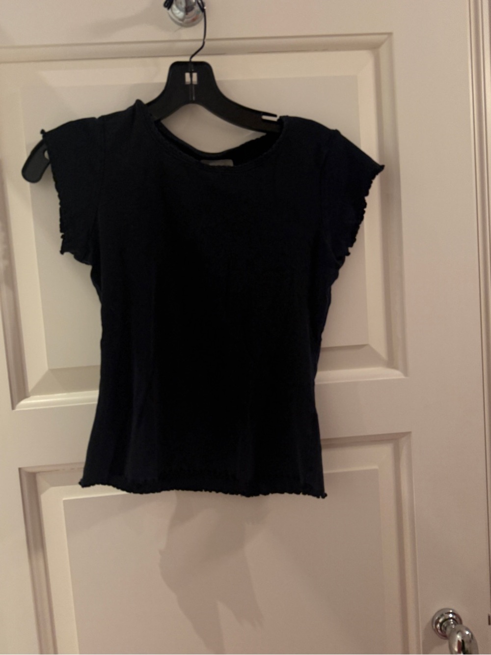 Chaser Black Short Sleeve Tee with Lettuce Hem